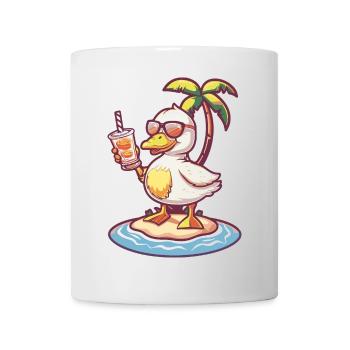 Gans Sommer Strand Comic - Tasse - Weiß - Vorne