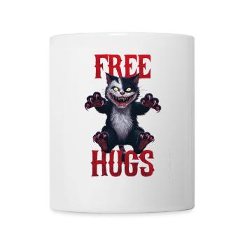 Lustige Umarmungen kostenlos Horror Dark Cat Humor - Tasse - Weiß - Vorne