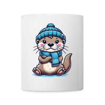 Loutre mignonne - Mug blanc - blanc - Devant