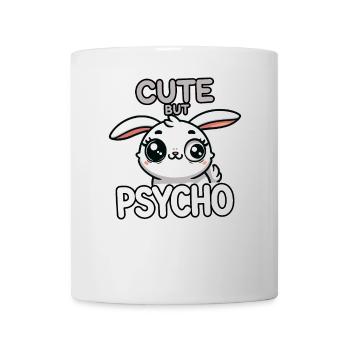 Niedlich, aber Hase Psycho Lustiges Tierdesign - Tasse - Weiß - Vorne