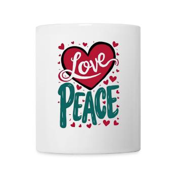 Conception de cœur d’amour et de paix - Mug blanc - blanc - Devant