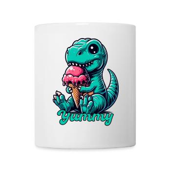 Mignon T-Rex avec dinosaure de glace cadeau - Mug blanc - blanc - Devant