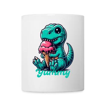 Cute T-Rex with Ice Dinosaur Gift - Mug - white - Front