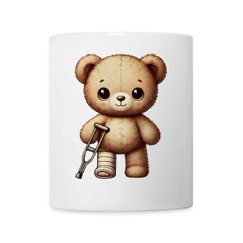 Teddy brings comfort - cuddly toy with plaster leg - Mug - white - Front
