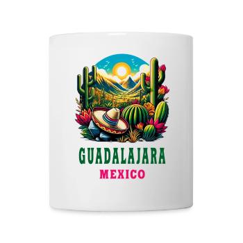 Guadalajara Mexiko Kaktus Design - Tasse - Weiß - Vorne