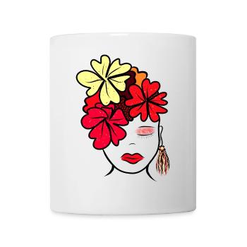 Botanische Blume Collage Druck - Tasse - Weiß - Vorne