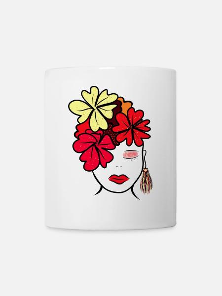 Imprimé de collage de fleurs botaniques - Mug blanc - blanc