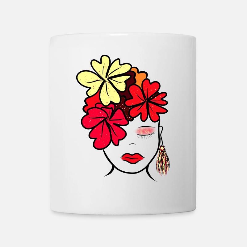 Imprimé de collage de fleurs botaniques - Mug blanc - blanc