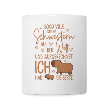 So viele Schwestern - Capybara - Kleine Schwester - Tasse - Weiß - Vorne