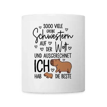 So viele Schwestern - Capybara - Große Schwester - Tasse - Weiß - Vorne