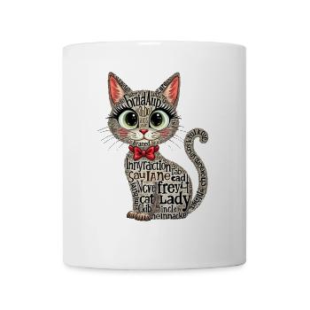 CAT LADY, TEXT ART, TYPOGRAPHY - Mug - white - Front