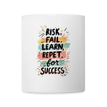 RISQUE, ÉCHOUER, APPRENDRE, RÉPÉTER POUR RÉUSSIR - Mug blanc - blanc - Devant