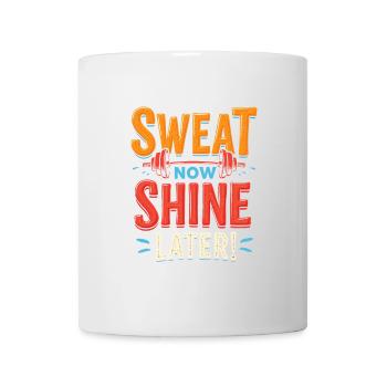 Transpirez maintenant, brillez plus tard ! Citation de motivation de salle de sport - Mug blanc - blanc - Devant