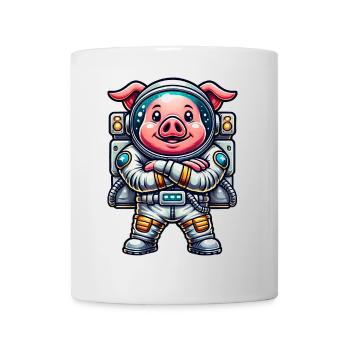 Astronaute Cochon Cosmonaute de l’univers de l’espace - Mug blanc - blanc - Devant