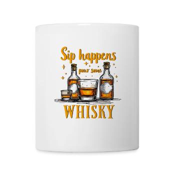 SIP HAPPENS, VERSEZ DU WHISKY, WHISKY - Mug blanc - blanc - Devant