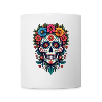 Festlicher Dia de los Muertos, Tag der Toten - Tasse - Weiß - Vorne