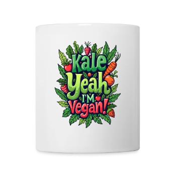 KALE JA, ICH BIN VEGANER! - Tasse - Weiß - Vorne