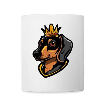 Dachshund Hund Kopf Dackel Krone - Tasse - Weiß - Vorne