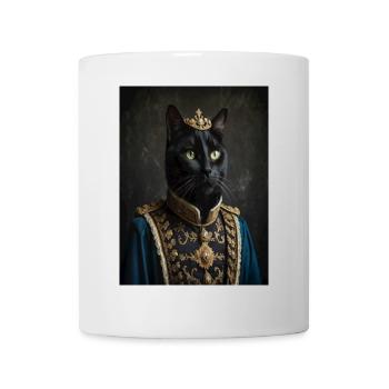 Stehende Katze in orientalischer Tracht - Tasse - Weiß - Vorne