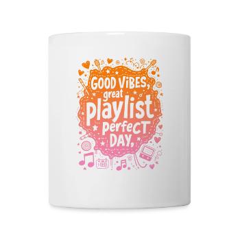 SUPER PLAYLIST, JOURNÉE PARFAITE, MUSIQUE - Mug blanc - blanc - Devant