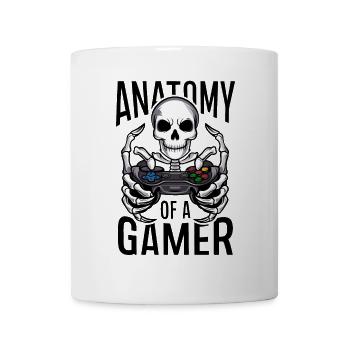 Squelette de joueur avec manette de jeu - Mug blanc - blanc - Devant