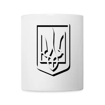 Armoiries de l’Ukraine Symbole de projection d’ombre Trident V2 - Mug blanc - blanc - Devant