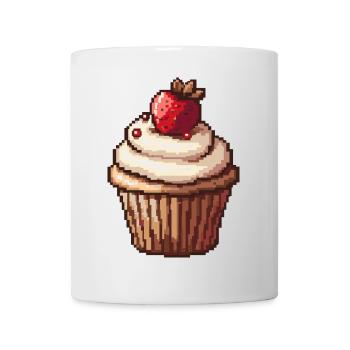 Icône de pixel de muffin - Mug blanc - blanc - Devant