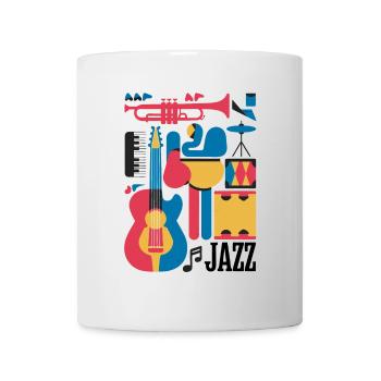Happy Musical Notes and Instruments Illustration - Mug - white - Front