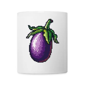Icône pixel aubergine - Mug blanc - blanc - Devant
