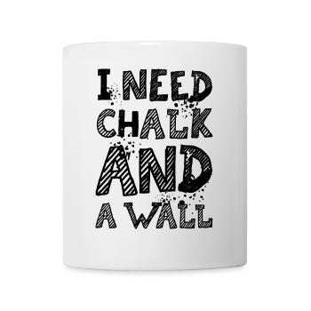 Chalk Boulder Klettern Wand lustige Sprüche Symbol - Tasse - Weiß - Vorne