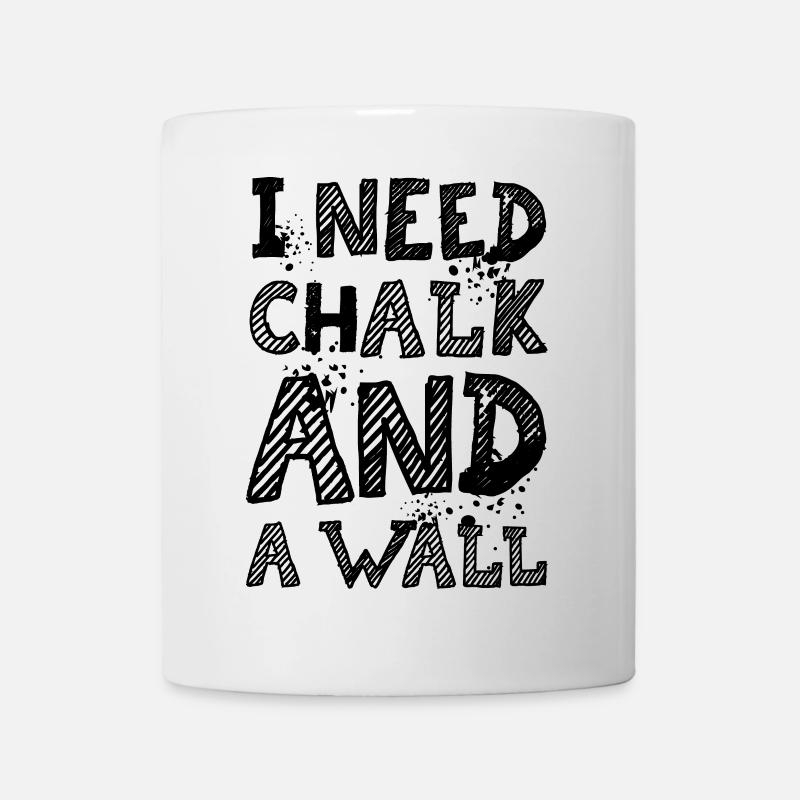 Chalk Boulder Klettern Wand lustige Sprüche Symbol - Tasse - Weiß