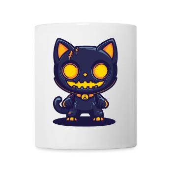 Katze Halloween Lustig - Tasse - Weiß - Vorne
