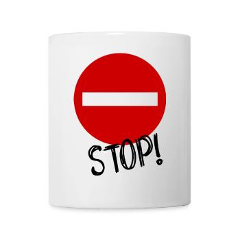 STOP. HUMOR. MESSAGE. QUOTATION. PANEL. DAD - Mug - white - Front