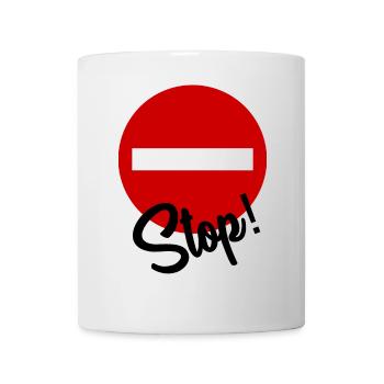 STOP. MESSAGE. QUOTATION. PANEL. DAD. MOTORCYCLE - Mug - white - Front