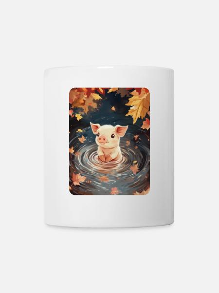 Schwimmendes Schweinchen - Tasse - Weiß