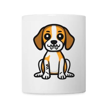 Beagle Hund Halloween Comic Lustig - Tasse - Weiß - Vorne