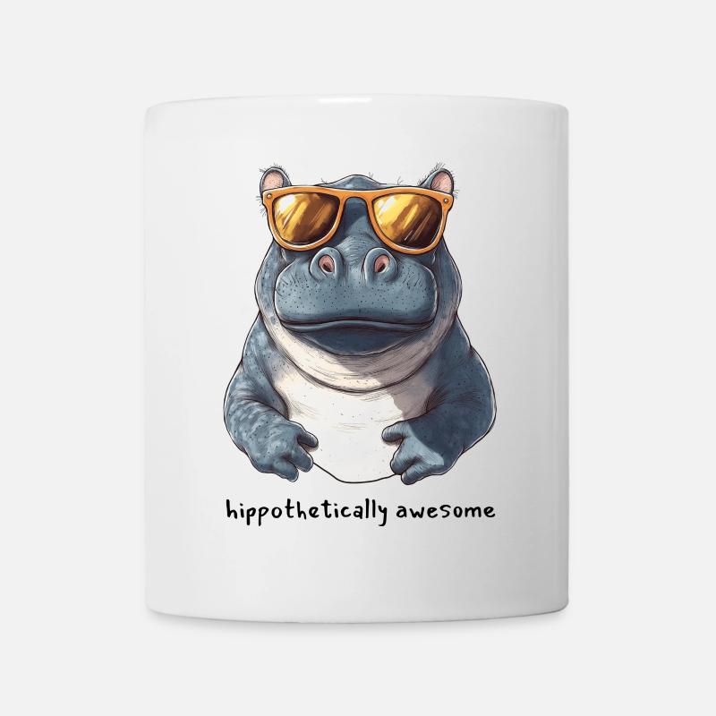 Hippopotame avec lunettes de soleil - Mug blanc - blanc