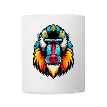 Singe mandrill - Mug blanc - blanc - Devant