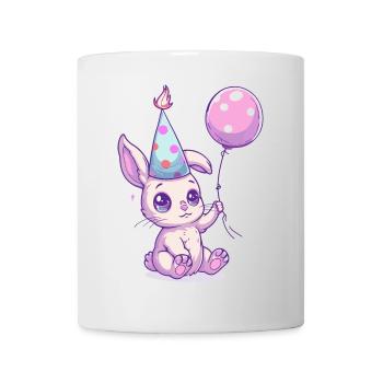Bande dessinée d’anniversaire de lapin - Mug blanc - blanc - Devant