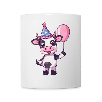 Kuh Geburtstag Comic - Tasse - Weiß - Vorne