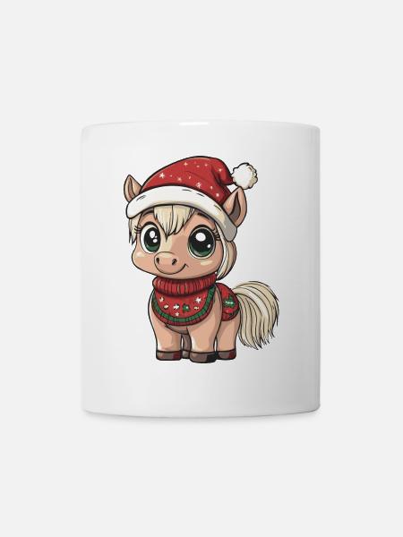 Cheval Noël - Mug blanc - blanc
