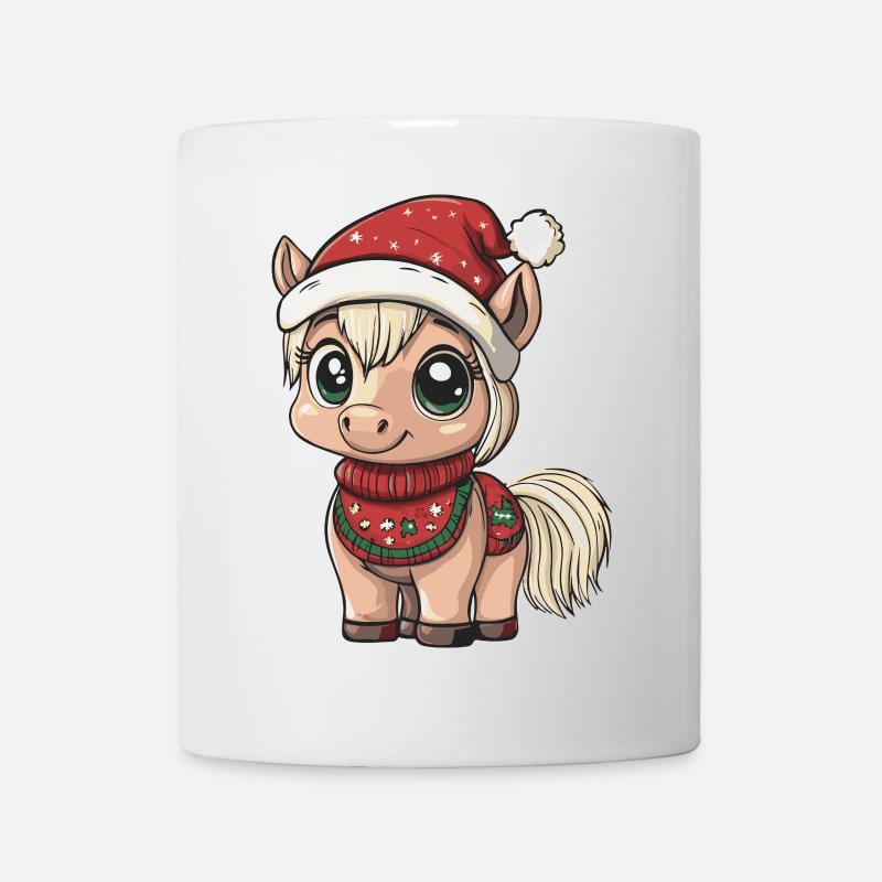 Cheval Noël - Mug blanc - blanc