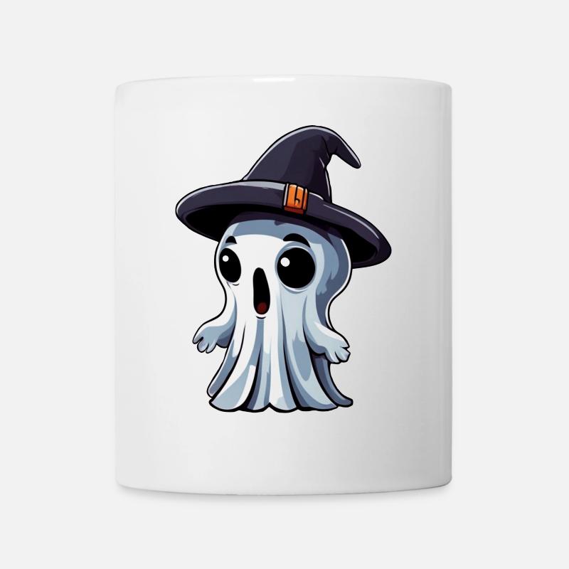 Halloween: Geist mit Hut - Tasse - Weiß