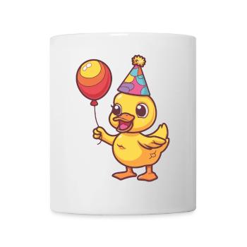 Bande dessinée d’anniversaire de canard - Mug blanc - blanc - Devant