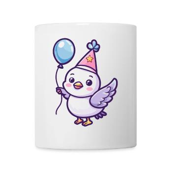 Taube Vogel Geburtstag Comic - Tasse - Weiß - Vorne
