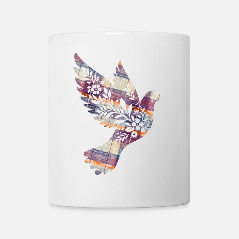 Taube Friedenstaube Turteltaube Tartan Vogel - Tasse - Weiß
