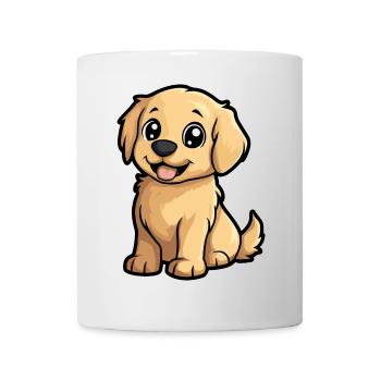 Golden Retriever Hund Comic Niedlich - Tasse - Weiß - Vorne