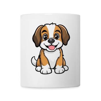 Saint Bernard Hund Comic Niedlich - Tasse - Weiß - Vorne