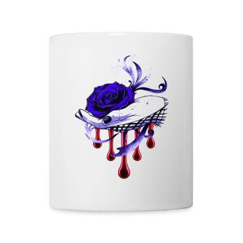 Hände, Rosenblüte, Bluttropfen, geschenkidee frau - Tasse - Weiß - Vorne