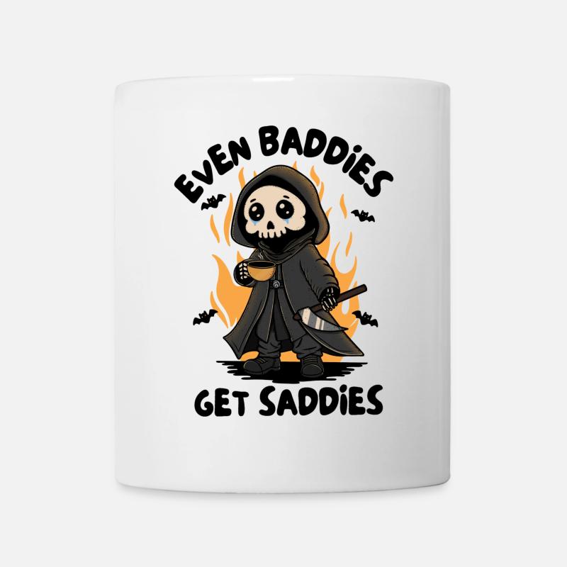 Flaming Grim Reaper with Coffee - Mug - white